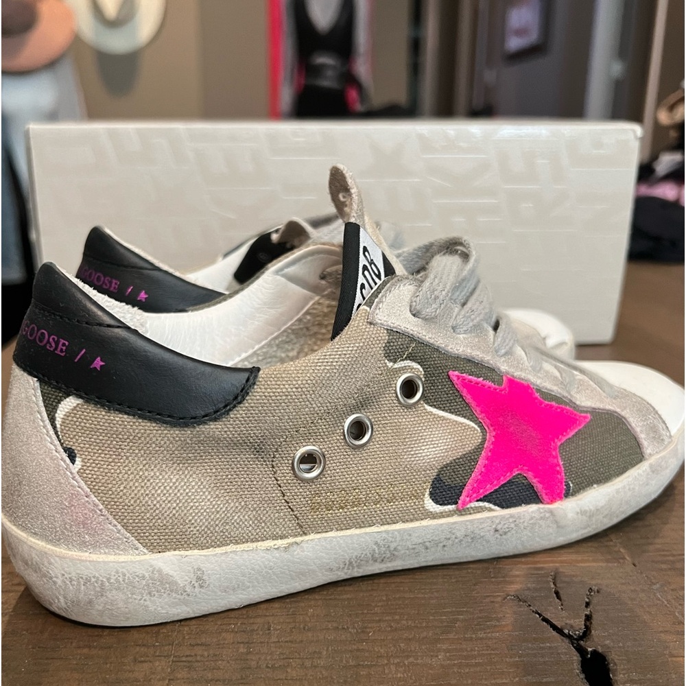 Golden goose superstar, camouflage, fuchsia star suede heel - size 36 - Picture 3 of 9
